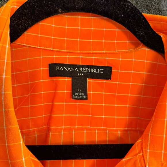 Banana‎ Republic Button Down Polo Short Sleeve Shirt Size Large - Picture 3 of 7